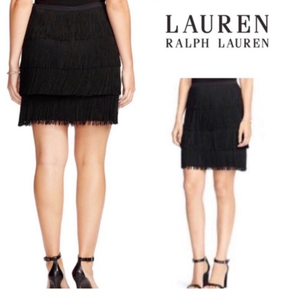 Lauren Fringes Black Skirt